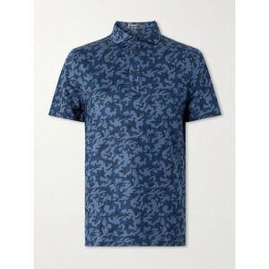 G/FORE Men's Mapped Icon Camo Tech Jersey Polo Blue‎ Twilight Size XL